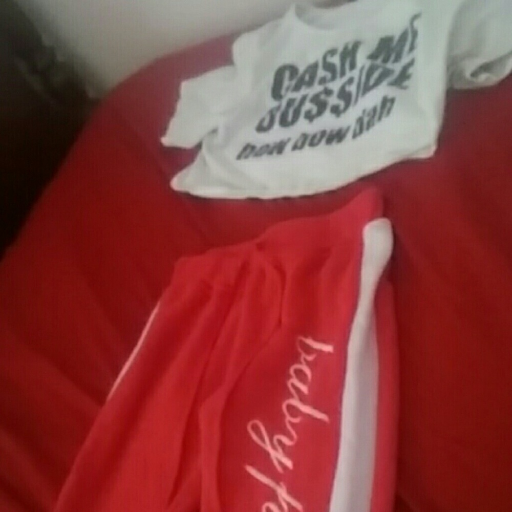 Babyphat joggers and a cropped shirt